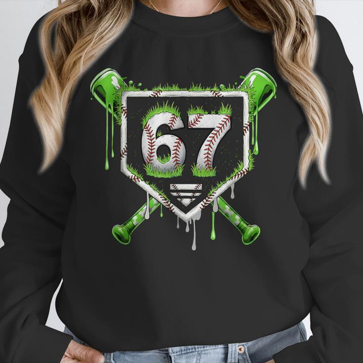 Baseball Ice Cream Drip Number 67 Player 67th Birthday Kids Unisex Sweatshirt