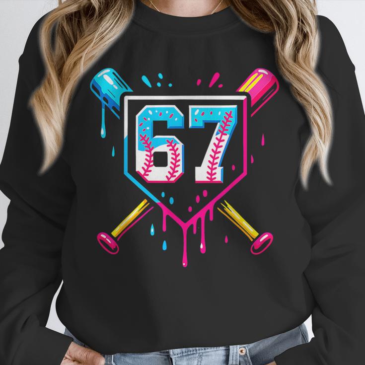 Baseball Ice Cream Drip Number 67 Player 67th Birthday 67 Unisex Sweatshirt