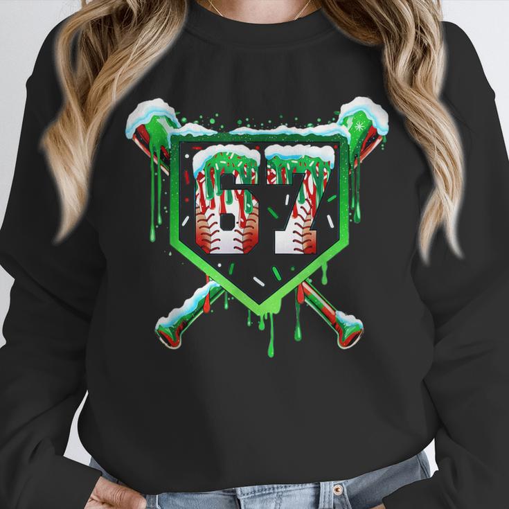 Baseball Ice Cream Drip Number 67 Six Seven Meme Christmas Unisex Sweatshirt
