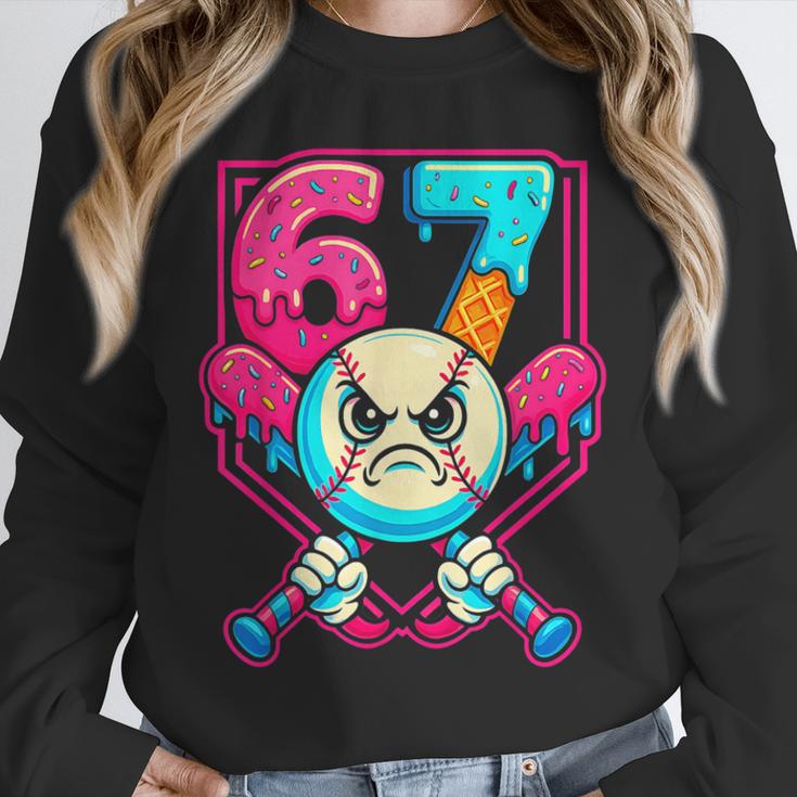 Baseball Ice Cream Drip Number 67 Six Seven Meme 67 Unisex Sweatshirt