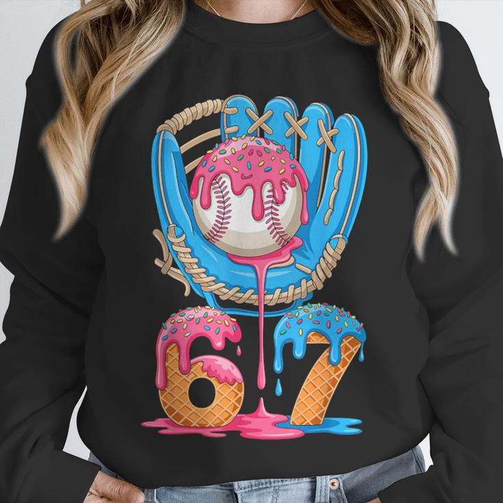 Baseball Ice Cream Drip Six Seven Gen Alpha Slang Meme 67 Unisex Sweatshirt Baseball Ice Cream Drip Six Seven Gen Alpha Slang Meme 67 Unisex Sweatshirt