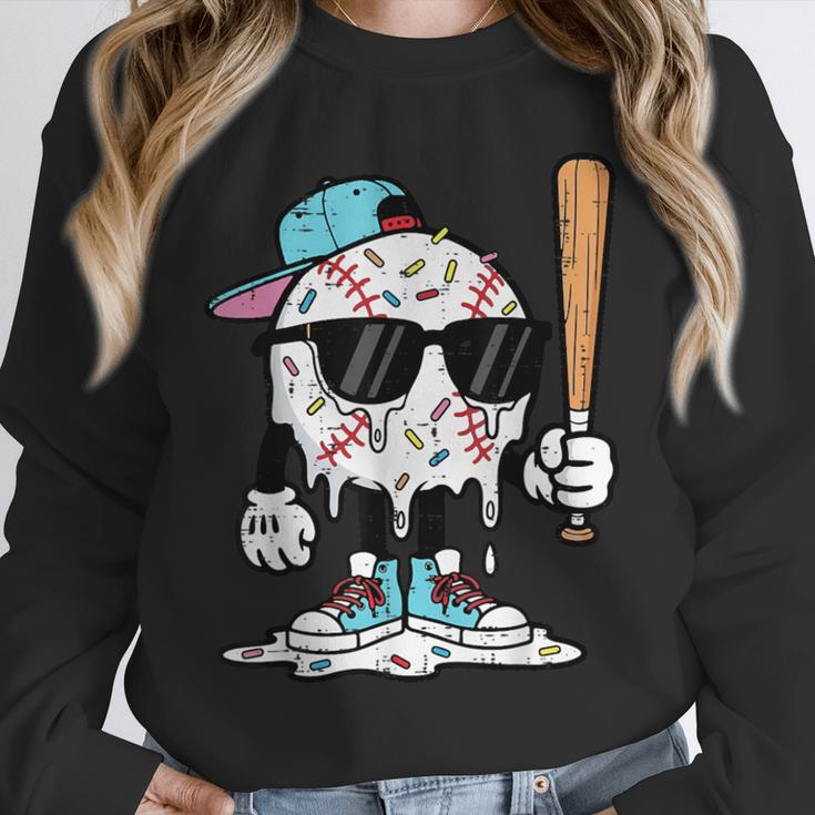 Baseball Ice Cream Drip Sports Boys Kids Youth Men Unisex Sweatshirt