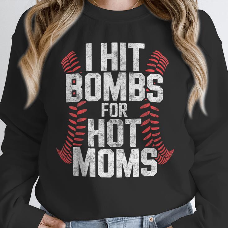 Baseball Joke Tee I Hit Bombs For Hot Moms Player Pitcher Unisex Sweatshirt