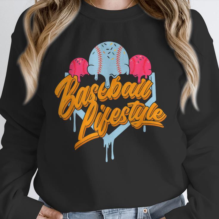 Baseball Lifestyle Home Plate Ice Cream Drip Men Boys Kids Unisex Sweatshirt Baseball Lifestyle Home Plate Ice Cream Drip Men Boys Kids Unisex Sweatshirt