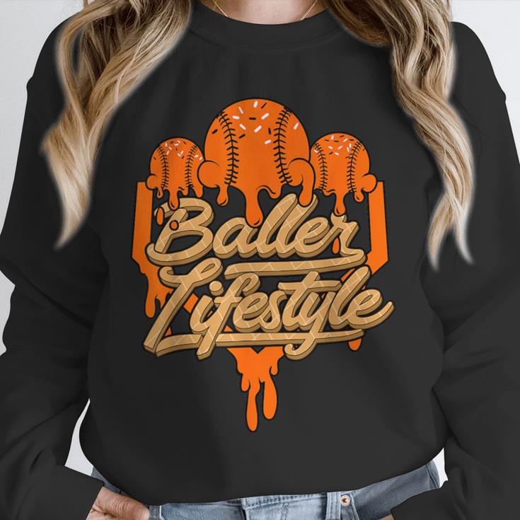 Baseball Lifestyle Home Plate Orange Ice Cream Drip Men Boys Unisex Sweatshirt Baseball Lifestyle Home Plate Orange Ice Cream Drip Men Boys Unisex Sweatshirt