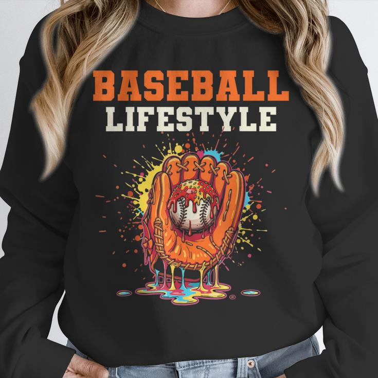 Baseball Lifestyle Ice Cream Drip Baseball Glove Crossed Bat Unisex Sweatshirt Baseball Lifestyle Ice Cream Drip Baseball Glove Crossed Bat Unisex Sweatshirt