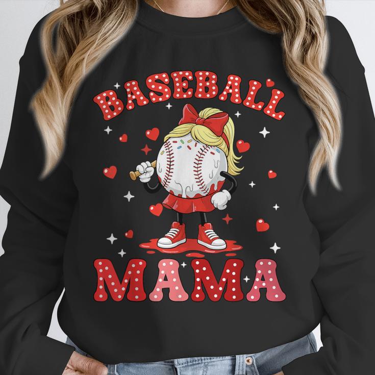 Baseball Mama Sports Mom Baseball Valentine Drip Girls Women Unisex Sweatshirt