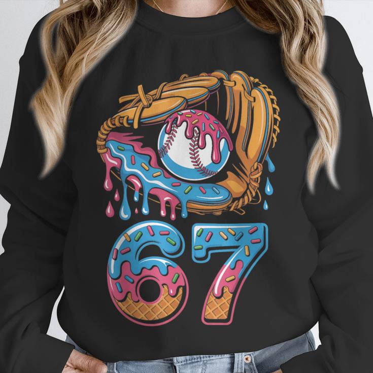 Baseball Player 67 Number 67th Sports Ice Cream Drip Unisex Sweatshirt