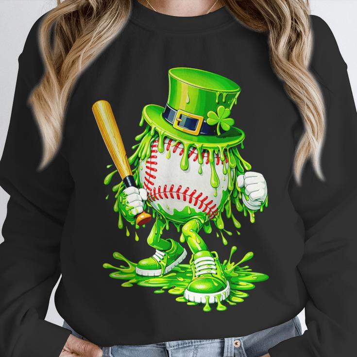 Baseball Player Ice Cream Drip Shamrocks St Patrick's Day Unisex Sweatshirt Baseball Player Ice Cream Drip Shamrocks St Patrick's Day Unisex Sweatshirt