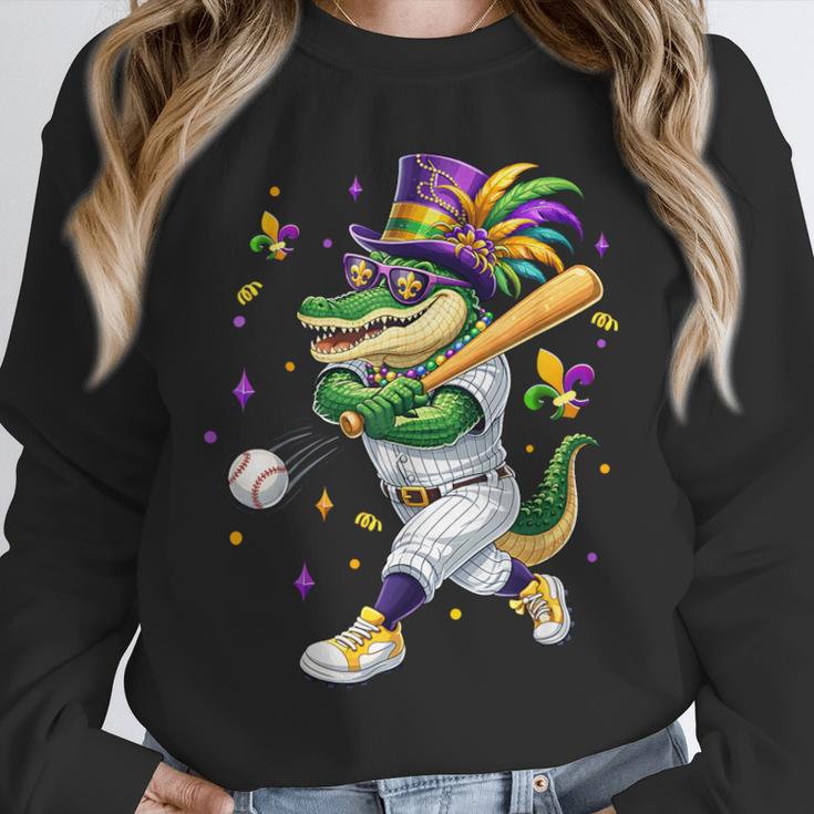 Baseball Player Mardi Gras Alligator Carnival Costume Beads Unisex Sweatshirt Baseball Player Mardi Gras Alligator Carnival Costume Beads Unisex Sweatshirt