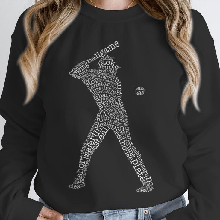 Baseball Player Typography Word Art Unisex Sweatshirt