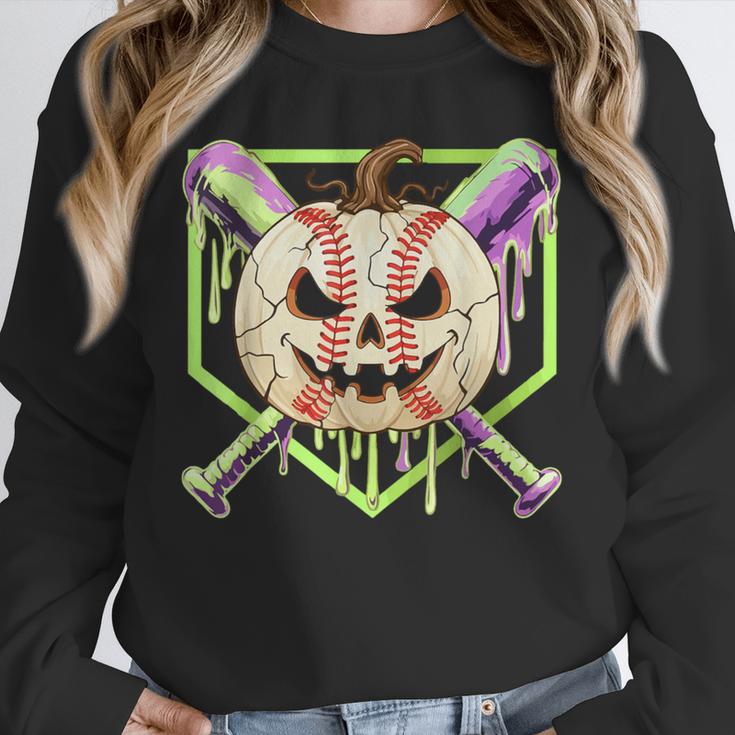 Baseball Pumpkin Halloween Baseball Drip Spooky Halloween Unisex Sweatshirt Baseball Pumpkin Halloween Baseball Drip Spooky Halloween Unisex Sweatshirt