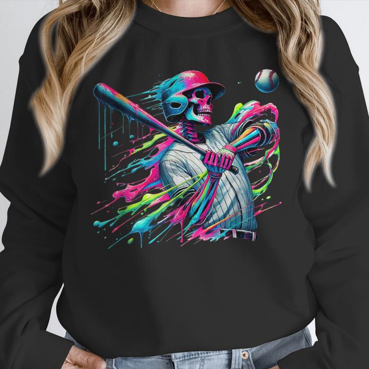 Baseball Skeleton Ice Cream Drip Baseball Boys Youth Unisex Sweatshirt Baseball Skeleton Ice Cream Drip Baseball Boys Youth Unisex Sweatshirt