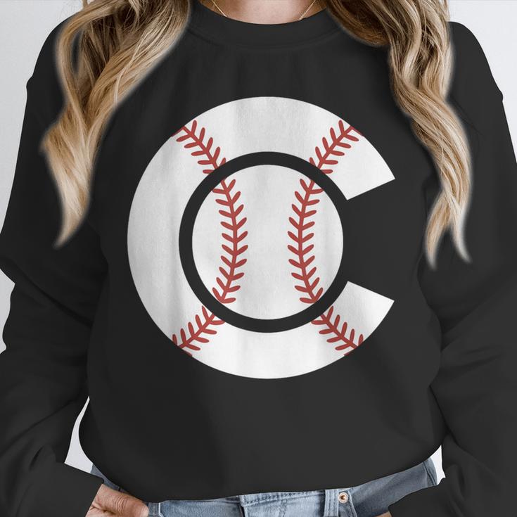 Baseball Sport Player Graphic Monogram Initial Letter C Unisex Sweatshirt