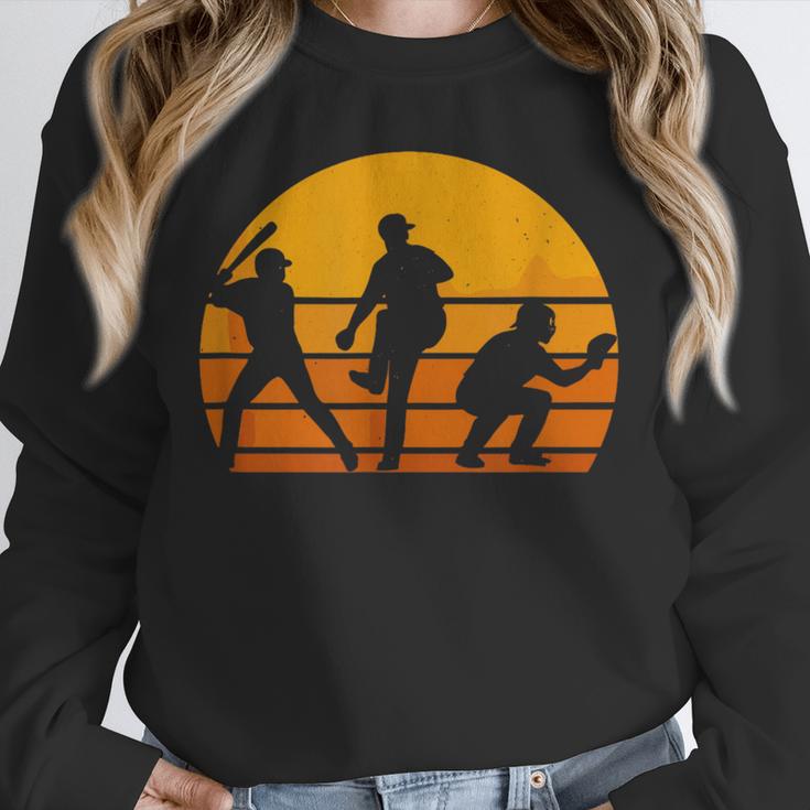 Baseball Tee Sunset Silhouette Players Men Women Kids Unisex Sweatshirt