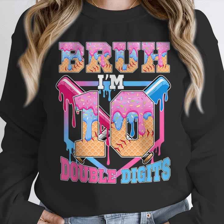 Boys 10 Double Digits 10th Birthday Ice Cream Baseball Drip Unisex Sweatshirt Boys 10 Double Digits 10th Birthday Ice Cream Baseball Drip Unisex Sweatshirt