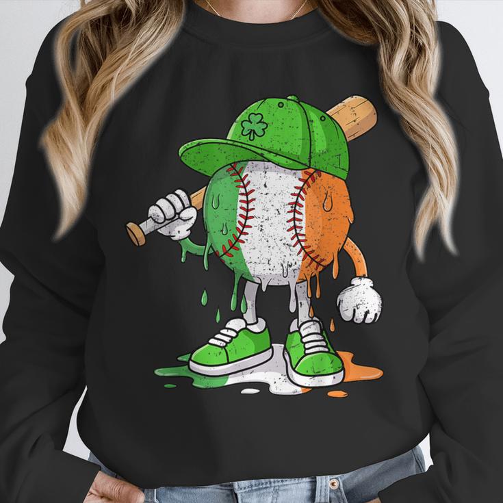 Boys St Patricks Day Irish Flag Kids Baseball Ice Cream Drip Unisex Sweatshirt