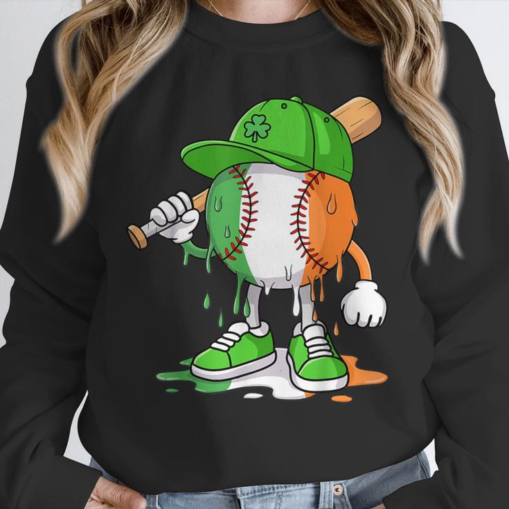 Boys St Patricks Day Kids Baseball Player Ice Cream Drip Unisex Sweatshirt