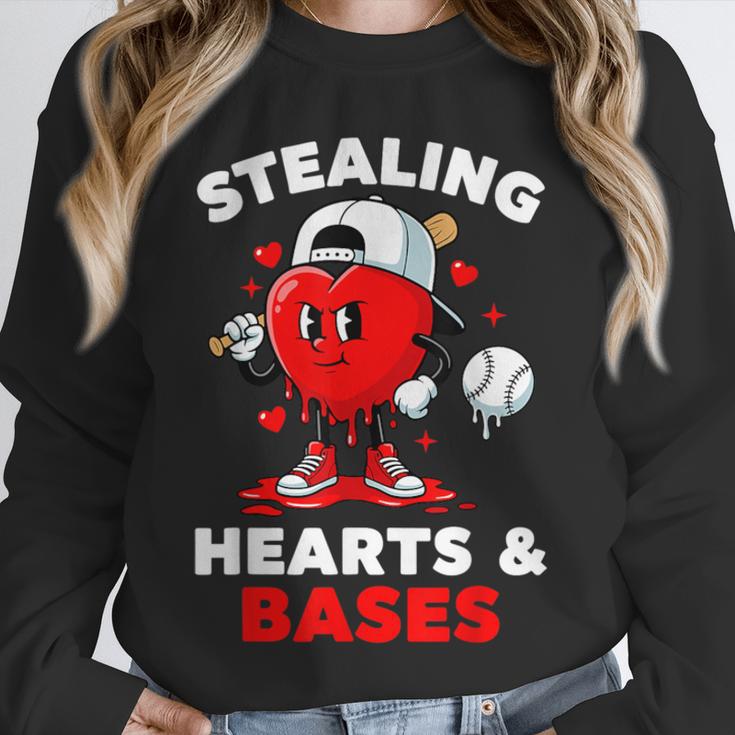 Boys Valentines Baseball Drip Icecream Stealing Hearts Kids Unisex Sweatshirt