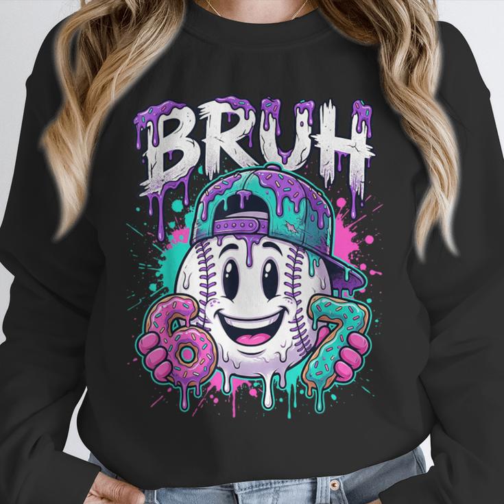 Bruh 67 Baseball Drip Boys Kids Six Seven Meme 6-7 Dripping Unisex Sweatshirt