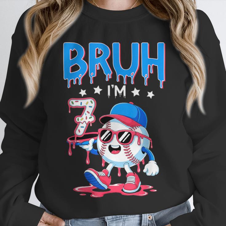 Bruh I'm 7 Baseball Ice Cream Drip It's My 7th Birthday Unisex Sweatshirt Bruh I'm 7 Baseball Ice Cream Drip It's My 7th Birthday Unisex Sweatshirt