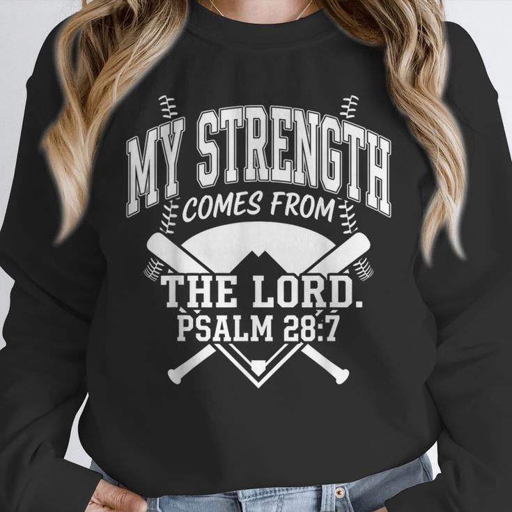 Christian Baseball My Strength Comes From The Lord Baseball Unisex Sweatshirt