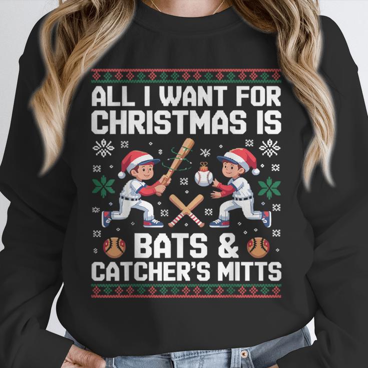 Christmas Baseball Bats Catcher Mitts Holiday Tee Unisex Sweatshirt