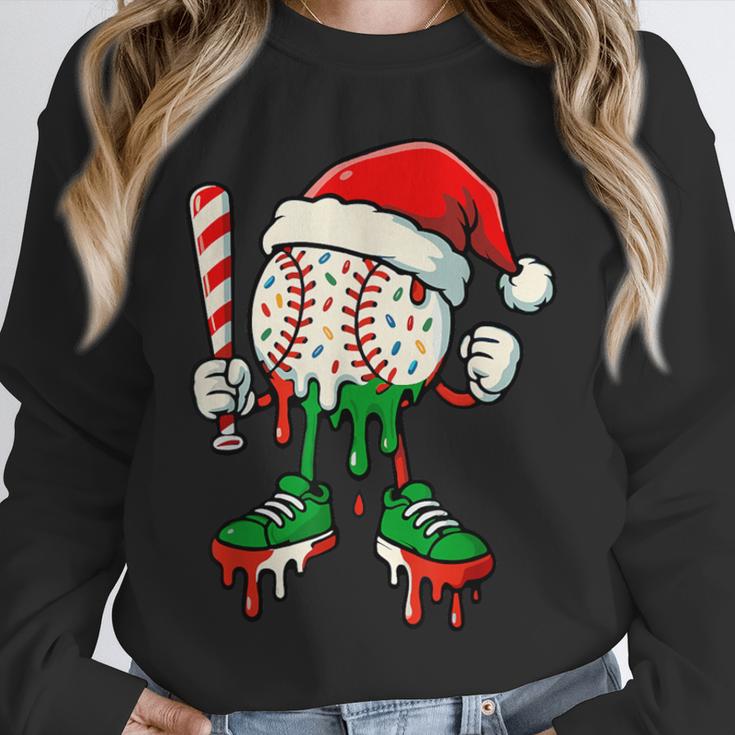 Christmas Baseball Drip For Boys Ice Cream Drip Baseball Unisex Sweatshirt