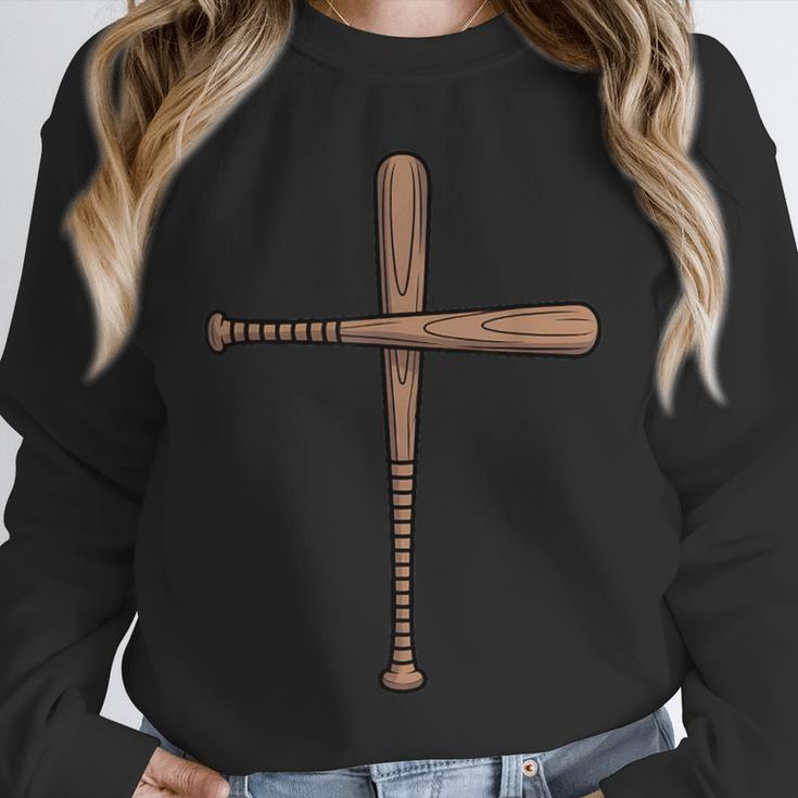 Cross Baseball Bats Christian Faith Sports Coach Pitcher Unisex Sweatshirt Cross Baseball Bats Christian Faith Sports Coach Pitcher Unisex Sweatshirt