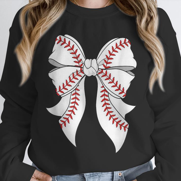 Cute Baseball Coquette Bow For Women Girls Baseball Mama Mom Unisex Sweatshirt