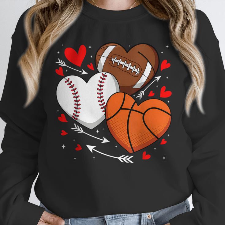 Cute Heart Baseball Basketball Football Valentine Boy Men Unisex Sweatshirt Cute Heart Baseball Basketball Football Valentine Boy Men Unisex Sweatshirt