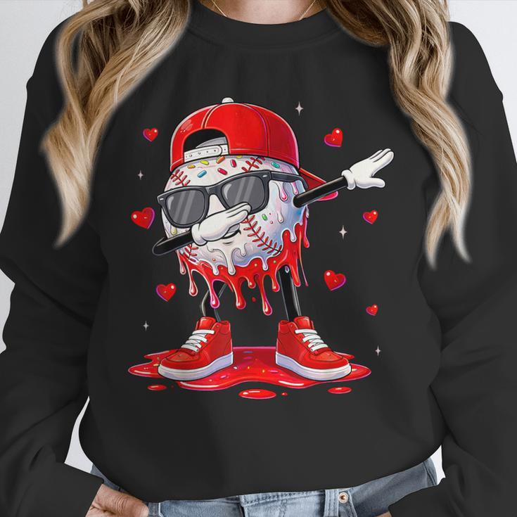 Dabbing Baseball Drip Ice Cream Youth Boy Valentines Day Unisex Sweatshirt