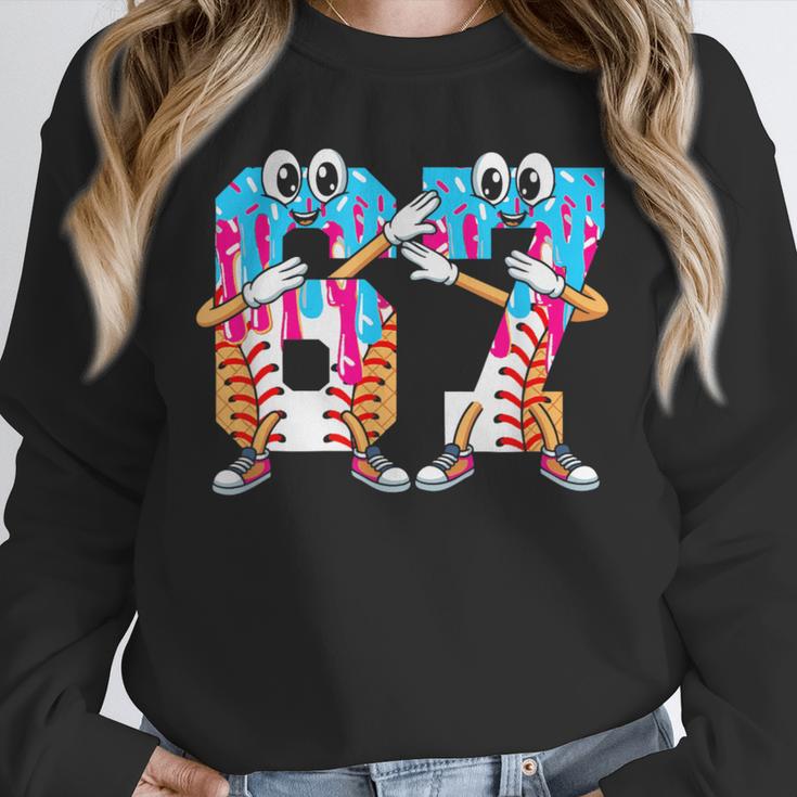Dabbing Baseball Ice Cream Drip Number 67 Birthday Party Unisex Sweatshirt Dabbing Baseball Ice Cream Drip Number 67 Birthday Party Unisex Sweatshirt
