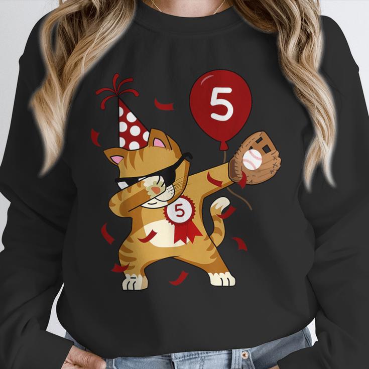 Dabbing Cool Cat Baseball 5th Birthday Unisex Sweatshirt Dabbing Cool Cat Baseball 5th Birthday Unisex Sweatshirt