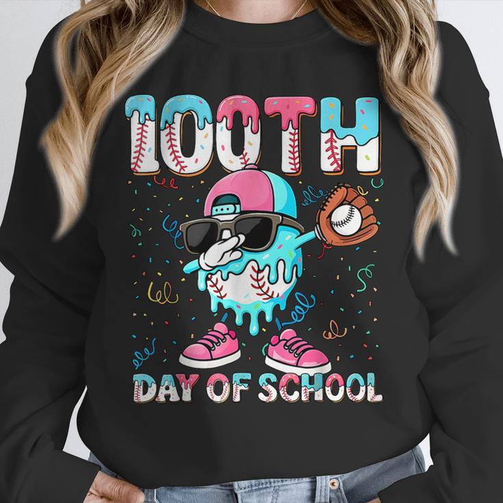 Dabbing Drippy 100th Days Of School Baseball Ice Cream Drip Unisex Sweatshirt