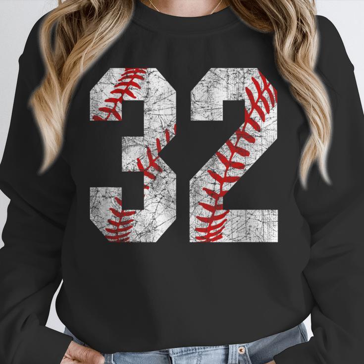 Distressed Baseball Number 32 Jersey Uniform Player Fan Unisex Sweatshirt