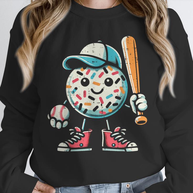 Donut Baseball Hat Ball Bat Cute Sport Toddler Boys Kids Men Unisex Sweatshirt Donut Baseball Hat Ball Bat Cute Sport Toddler Boys Kids Men Unisex Sweatshirt
