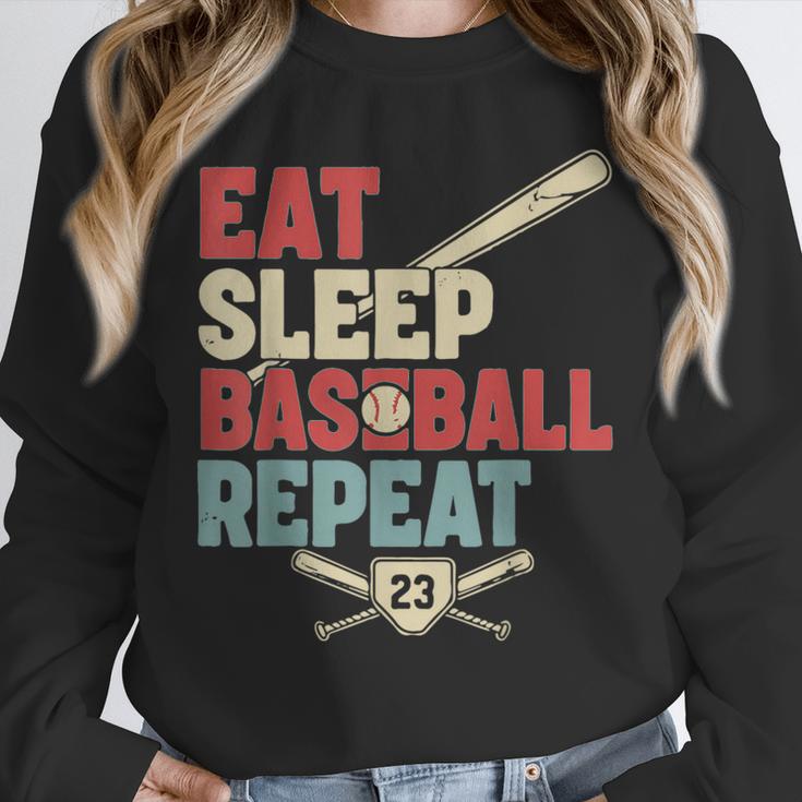 Eat Sleep Baseball Repeat Bat Ball Player Fan Unisex Sweatshirt
