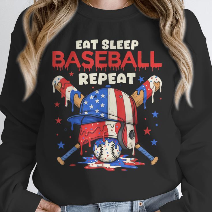Eat Sleep Baseball Repeat Ice Cream Drip Crossed Bats Unisex Sweatshirt Eat Sleep Baseball Repeat Ice Cream Drip Crossed Bats Unisex Sweatshirt