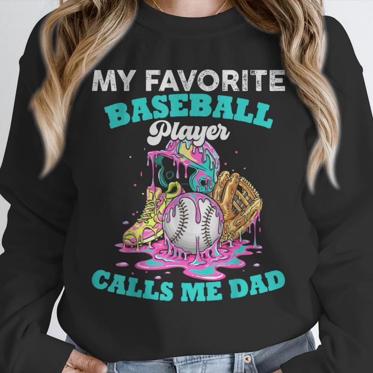 My Favorite Baseball Player Calls Me Dad Ice Cream Drip Unisex Sweatshirt
