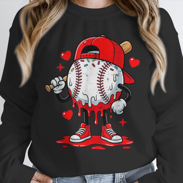 Game Day Baseball Drip Valentine Hearts Sport Lover Unisex Sweatshirt