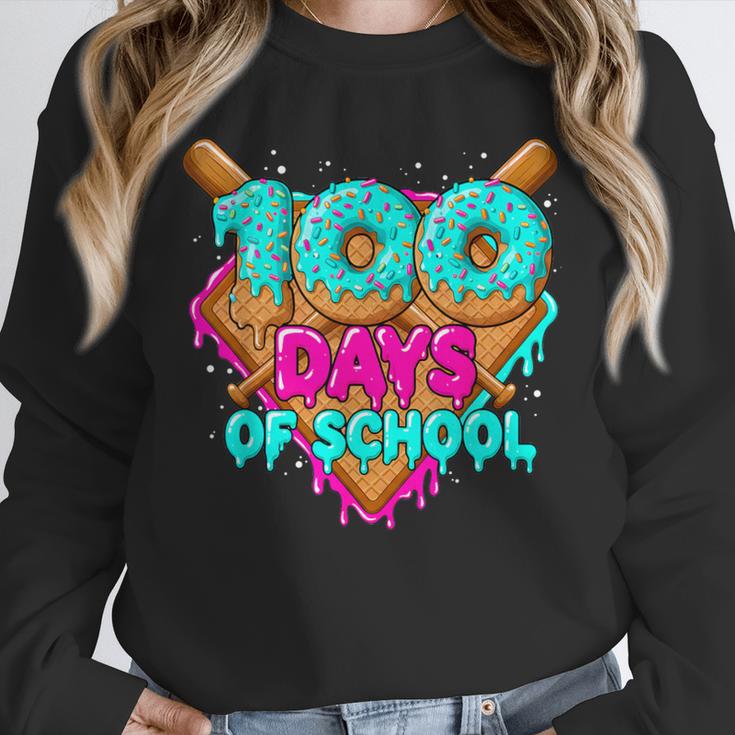 Happy 100 Days Of School Costume Baseball Drip Ice Cream Unisex Sweatshirt Happy 100 Days Of School Costume Baseball Drip Ice Cream Unisex Sweatshirt