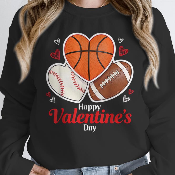 Happy Valentine’s Basketball Football Valentine Baseball Unisex Sweatshirt