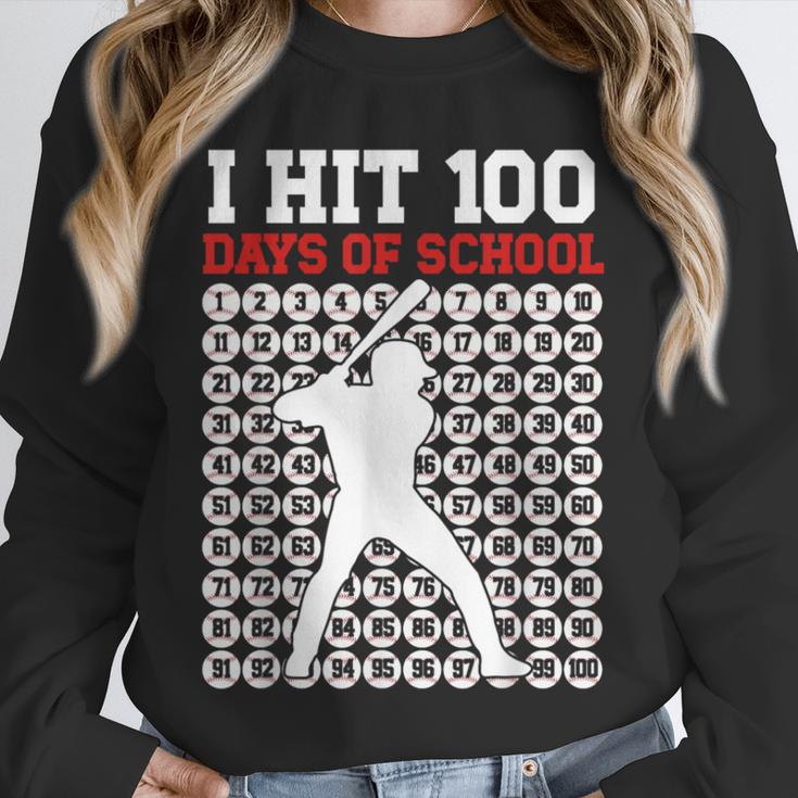 I Hit 100 Days Of School Baseball 100 Day Of School Unisex Sweatshirt I Hit 100 Days Of School Baseball 100 Day Of School Unisex Sweatshirt