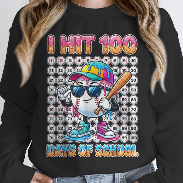 I Hit 100 Days Of School Baseball Ice Cram Drip 100th Boys Unisex Sweatshirt I Hit 100 Days Of School Baseball Ice Cram Drip 100th Boys Unisex Sweatshirt