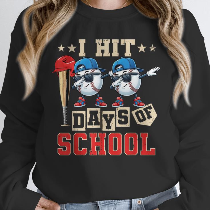 I Hit 100 Days Of School Baseball Kids Boy Teacher 100th Day Unisex Sweatshirt