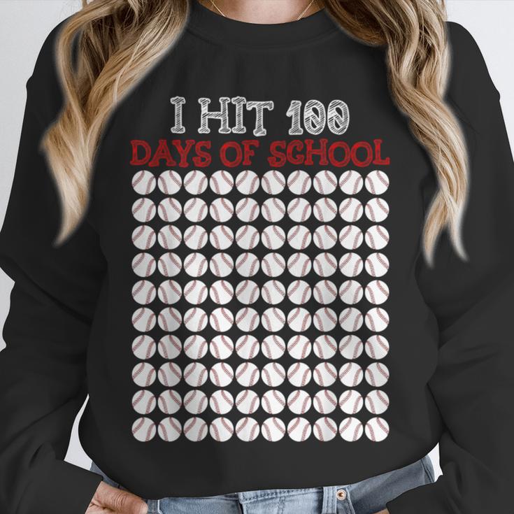 I Hit 100 Days Of School Baseball Lover Teacher Student Unisex Sweatshirt I Hit 100 Days Of School Baseball Lover Teacher Student Unisex Sweatshirt