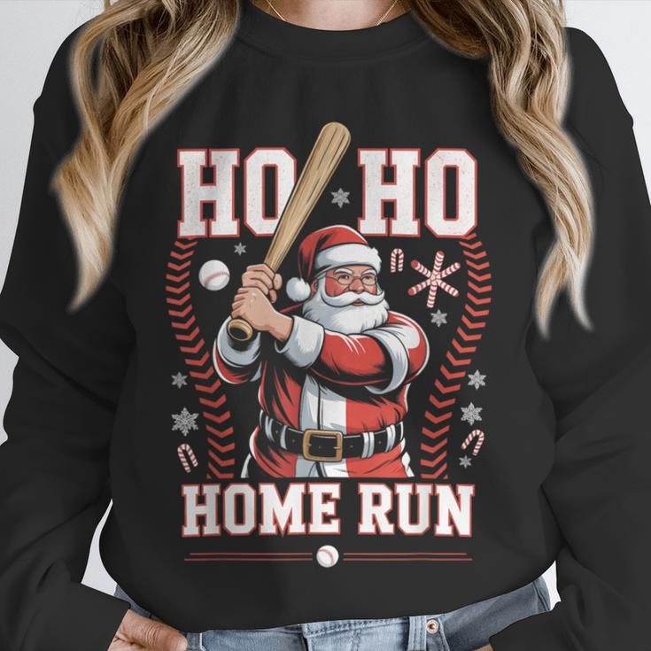 Ho Ho Home Run Baseball Christmas Holiday Sports Santa Unisex Sweatshirt