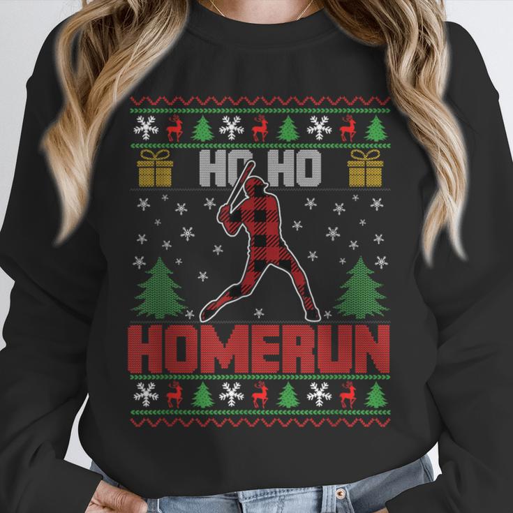 Ho Ho Homerun Xmas Sports Player Baseball Ugly Christmas Unisex Sweatshirt