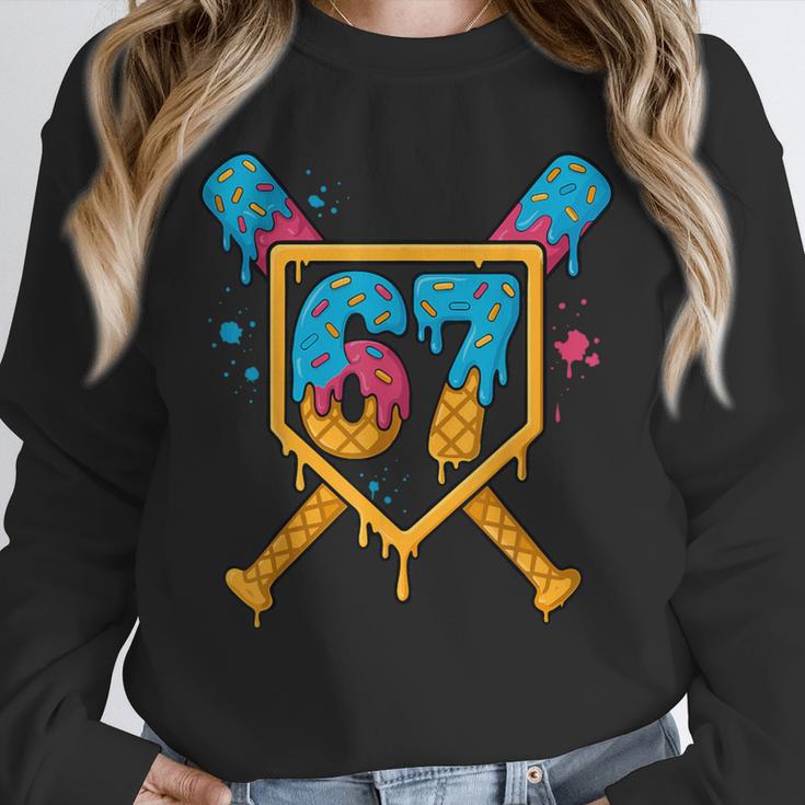 HUGvyn 67 Baseball Ice Cream Drip Six Seven Genz Alpha Slang Unisex Sweatshirt HUGvyn 67 Baseball Ice Cream Drip Six Seven Genz Alpha Slang Unisex Sweatshirt